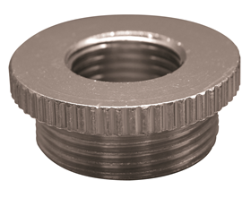RED M32/M25 gerändelt Reduktion Messing vernickelt rund / VE=20 Stk